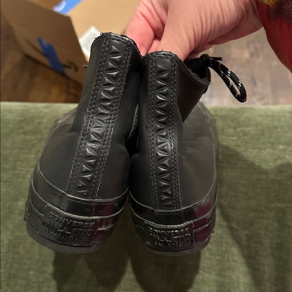 Black Leather/ fur   Converse - Picture 11 of 16